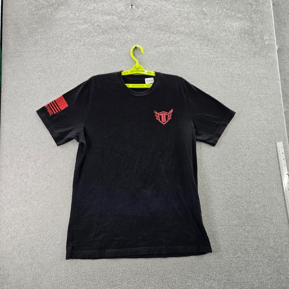 Nine Line Apparel Men Shirt L Black Graphic‎ Print Tour Dates Flag Band Tee